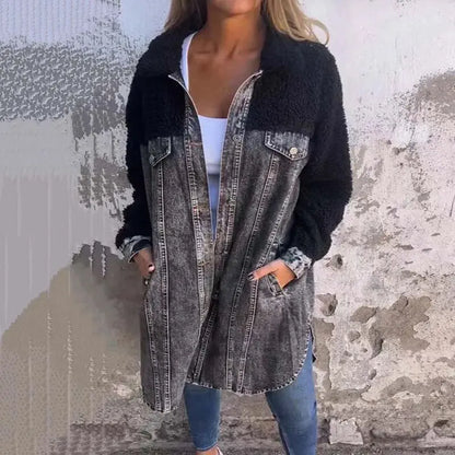 Charlotte - Denim Sherpa Jacket