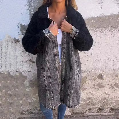 Charlotte - Denim Sherpa Jacket